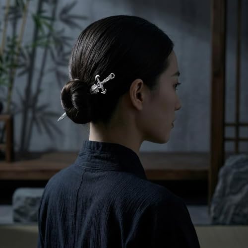 Gothic Metal Sword Hair Sticks 3PCS Dragon Hair Pins for Updos