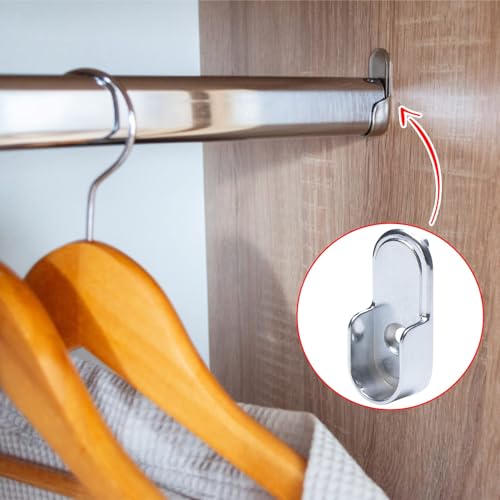 AEGYPIUS 6Pcs Oval Closet Rod End Supports, 15mm x 30mm Wardrobe Brackets