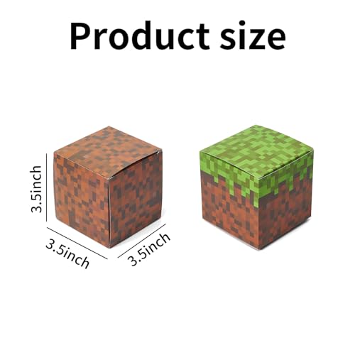 24 Pixel Gift Boxes for Video Game Party Decorations - 3.5x3.5 Inch
