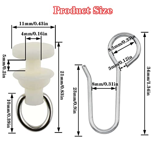 30pcs Stainless Steel Curtain Track Hooks & Gliders for Shower, Window & Room Curtains