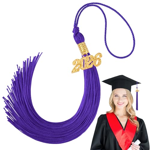 Purple Graduation Tassel 2026 - High-Quality Cap Decoration