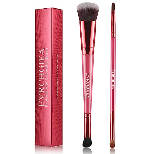 EVRCHGIEA Dual-Sided Foundation and Contour Makeup Brush Set
