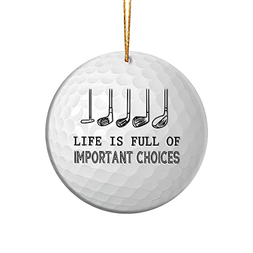 Golf Ornament - Ceramic Christmas Tree Decoration & Car Accessory