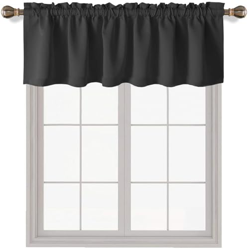 Gxi Blackout Kitchen Curtain Valance 52x18 Inch Rod Pocket Window Tier
