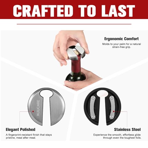 KuuCare Stainless Steel Wine Foil Cutter with Sharp Blades