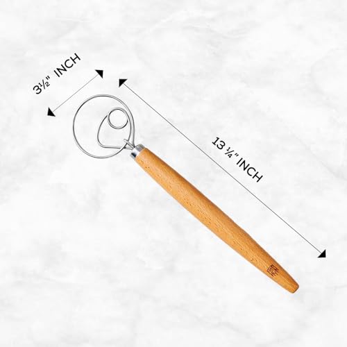 King Arthur Single-Loop Dough Whisk - 18/8 Stainless Steel Mixing Tool