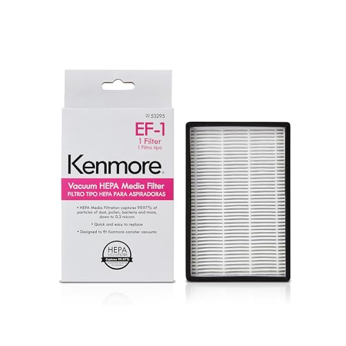 Kenmore 53295 EF-1 HEPA Media Vacuum Exhaust Filter for Upright & Canister Vacuums, White