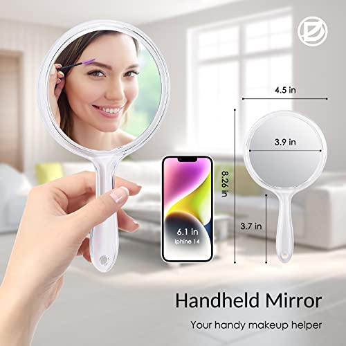 D Handheld Double-Sided Mirror - 1X/2X Magnification, 4"