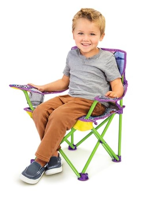 Teenage Mutant Ninja Turtles Foldable Kids Chair – Toddler Camping Chair with Safety Lock, Carry Bag, Indoor/Outdoor Use, Ages 2–3, 60 lb Limit