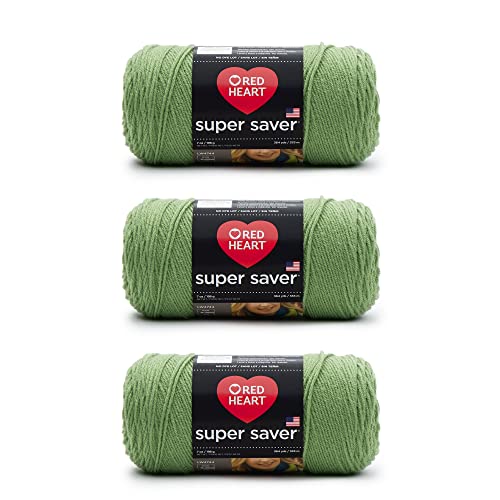 Red Heart Super Saver Yarn - Tea Leaf, 3-Pack - Premium Quality