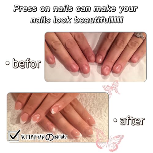 Gold French Tip Press on Nails Medium Almond Acrylic False Nails