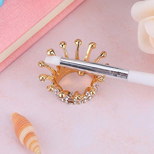 Betued Crown Nail Art Brush Holder 3# - Elegant Rhinestone Stand for Manicure Tools