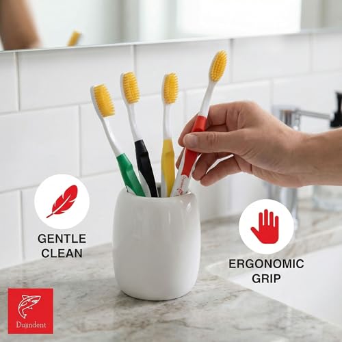 DUJINDENT Gold Infused Soft Toothbrush for Sensitive Gums & Plaque Removal