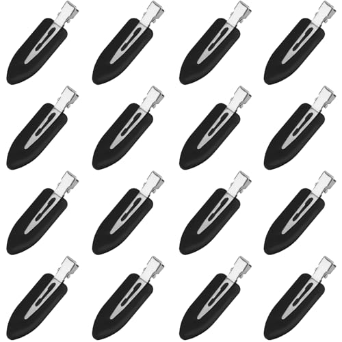 16 Pcs Creaseless Hair Clips No Bend Makeup Styling Bangs Black