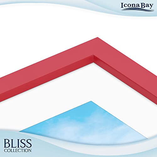 Icona Bay 4x4 Red Picture Frame with 3x3 Mat - Modern Design