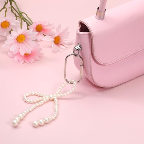 6Pcs Gold Brass Key Rings Screw Lock Key Organizer Metal Carabiner Keychain Clip Making Kit Flat O Split Ring Hooks for Keychains Purse Bag Charms for Handbags (silver)