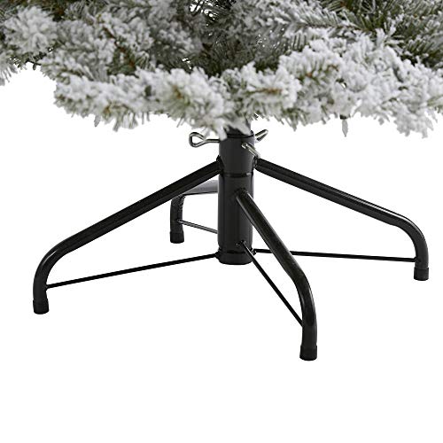 6ft Flocked Artificial Christmas Tree with 850 Bendable Branches and 300 Clear Lights