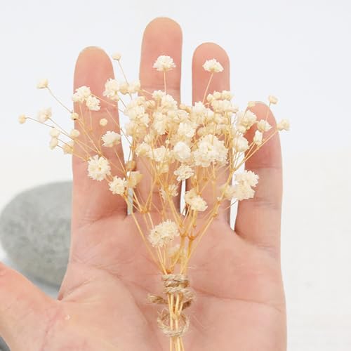 Wooden Cross Fidget Decor with White Baby's Breath in Glass Vial - Christian Gift, Anxiety Relief, Mini Desk & Shelf Decor