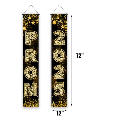 Class of 2025 Graduation Door Cover Banners - Gold Prom Decorations Set