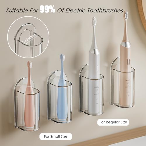 Wall Mounted Electric Toothbrush Holder with Charging Slot - 2PCS