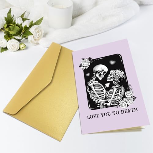 Gothic Skeleton Anniversary Card for Boyfriend & Girlfriend
