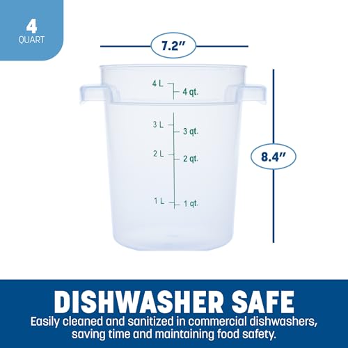Carlisle Storplus 4 Quart Round Food Storage Container, 12-Pack