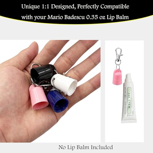 Tonsamvo 4-Pack Keychain Lip Balm Caps for Mario Badescu 0.35oz