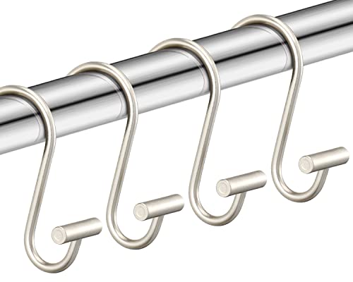 CHICTIE Nickel Shower Curtain Hooks - Rust-Proof Metal Rings, Set of 12