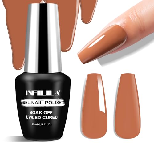 NXJ INFILILA Brown Gel Nail Polish 15ml Chocolate Soak Off UV LED