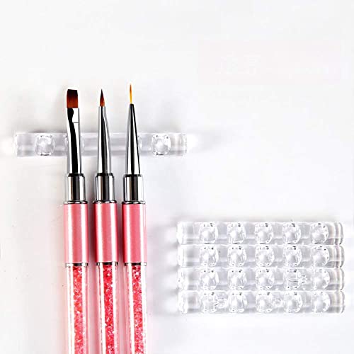 Clear Acrylic Nail Art Brush Holder and 5-Slot Pen Stand