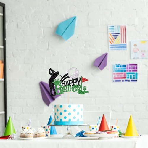 Kaoenla Golf Happy Birthday Cake Topper - Golf Theme Celebration Decor