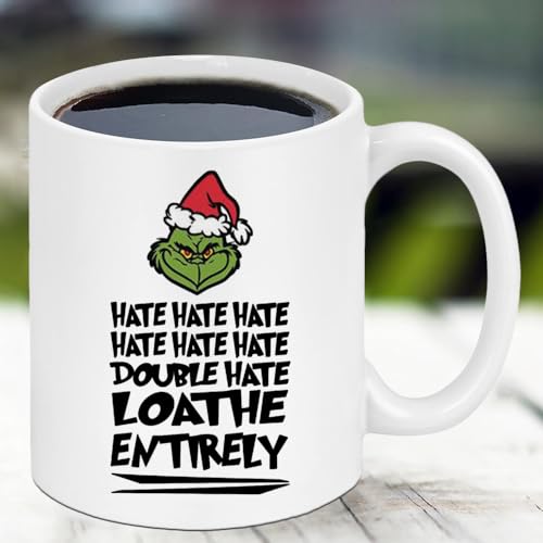 Grinch Christmas Mug with Dr. Seuss Quotes - 11oz Ceramic Coffee & Tea Cup