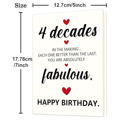 40th Birthday Card for Men & Women | Heartwarming Gift with Envelope
