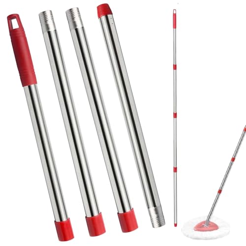 Fazlynyi Spin Mop Replacement Handle 30-58 inches - Red