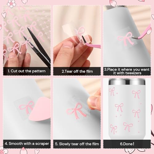 2 Pcs UV DTF Tumbler Wraps Transfer Stickers Tumbler Decals with Tweezers and Scraper Vinyl Stickers