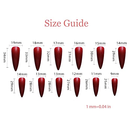 Redykat Extra Long Stiletto Cat Eye Press On Nails Glossy Fake Nails