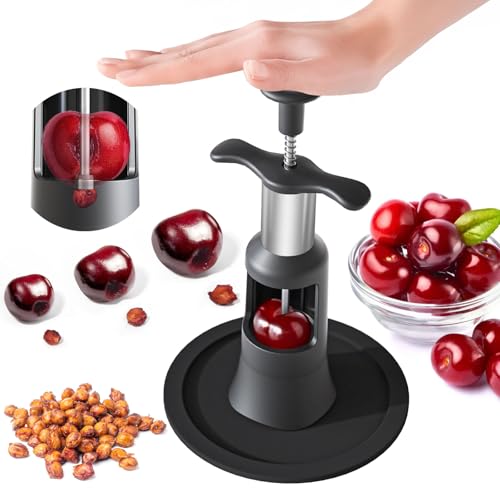 Durable Cherry Pitter Tool - Food-Grade Stainless Steel & PP Plastic