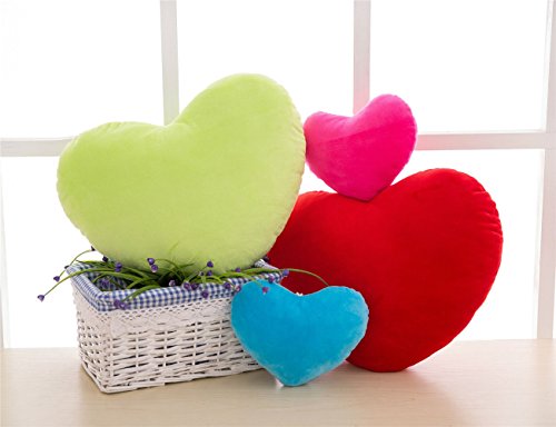 Red Heart-Shaped Plush Throw Pillow - Soft Decorative Cushion 30x38cm