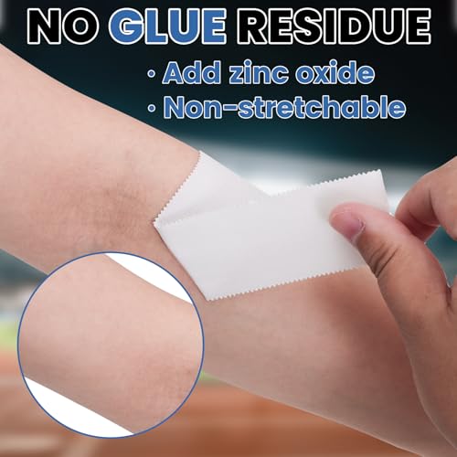 8 Pack Athletic Tape, White Sports Tape, Easy Tear Wrist Tape, Strong Adhesion Tapes for Boxing, Gymnastics, Hockey, Soccer, Lacrosse and First Aid(1.5in x 184ft Total)