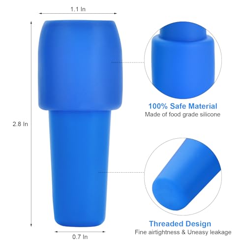 6 Pack Silicone Wine Stoppers by Brusoon - Leak-Proof Seal