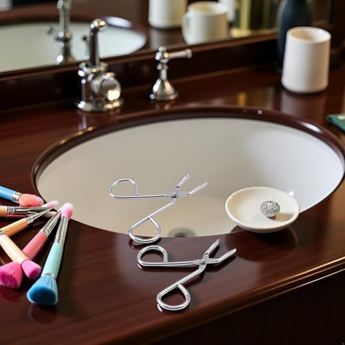Stainless Steel Slant Eyebrow Tweezers 2-Piece Grooming Set