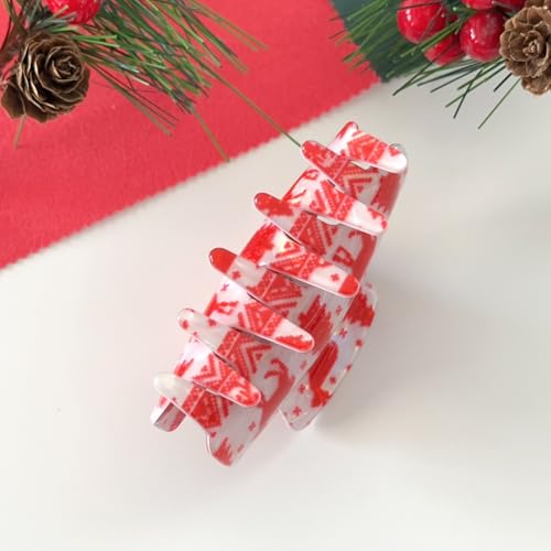 Christmas Hair Claw Clip Cute Holiday Deer Non-Slip Acrylic Hair Accessory