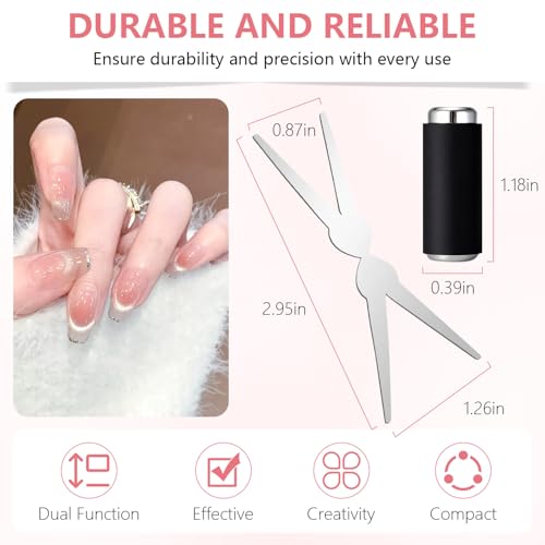 Cat Eye Nail Magnet Tool Set - Scissor Shaped French Tip Magnetic Guide