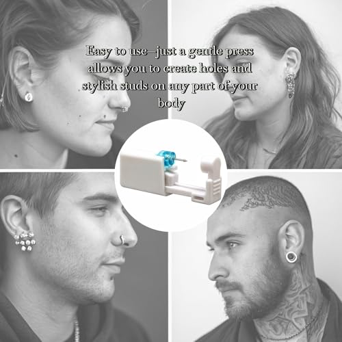 Geettcaifu 2 Pack Disposable Nose Piercing Kit with Studs