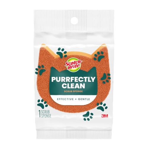 Scotch-Brite Purrfectly Clean Non-Scratch Cat Shaped Scrub Sponge