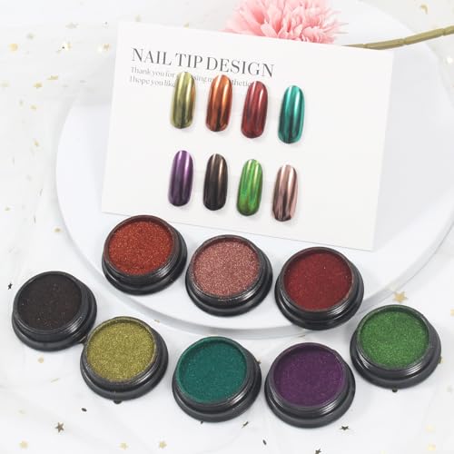 Artdone 16-Jar Chrome Nail Pearl Powder Mirror Pigment Kit