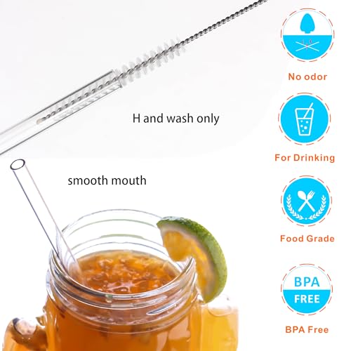 Reusable Clear Plastic Straws for Tumblers - 22 Pack, 8 Inch