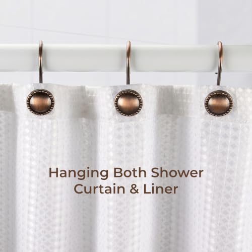 Rust-Resistant Shower Curtain Hooks - 12-Pack Bronze Rings
