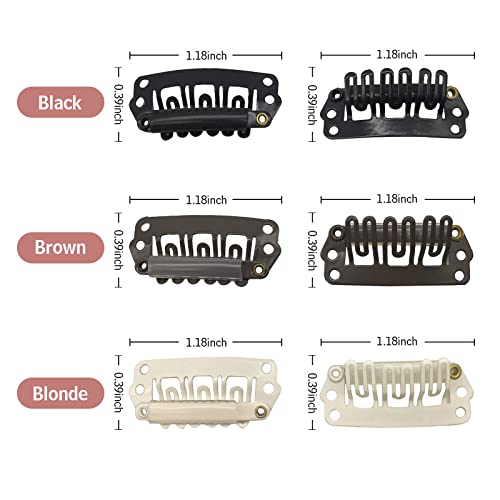 DOORES 2-Piece Blonde Metal Snap Clips for Hair Extensions 30mm