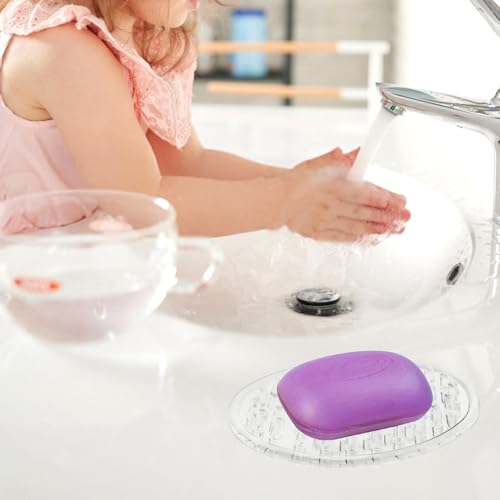 Matwsec Clear Plastic Soap Dish - 2PCS with Drainage Design